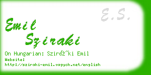 emil sziraki business card